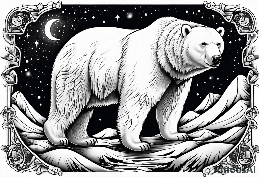 polar bear shitting like a dog tattoo idea