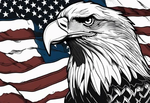 torn flag with eagles tattoo idea