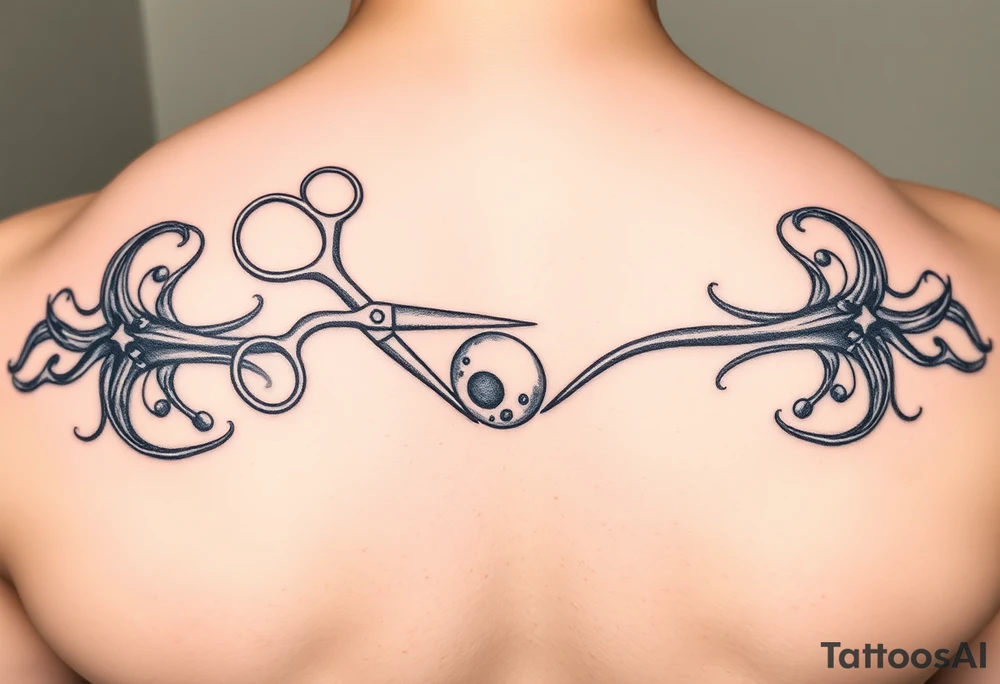 scissors cutting a sperm cell tattoo idea