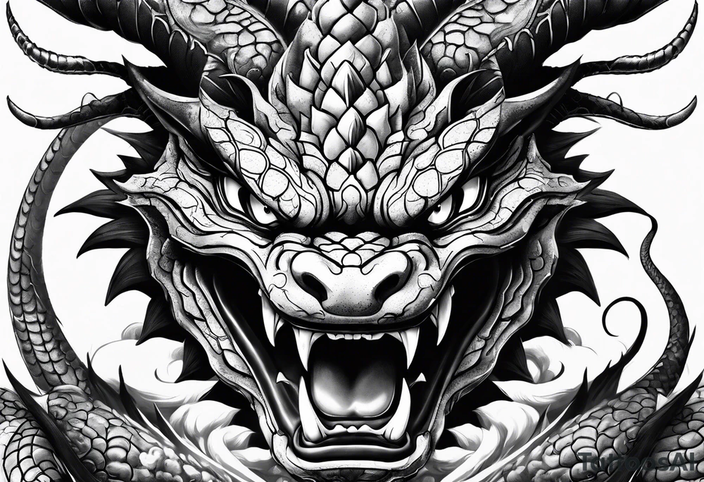 Shenron from Dragon Ball Z Americana style tattoo tattoo idea