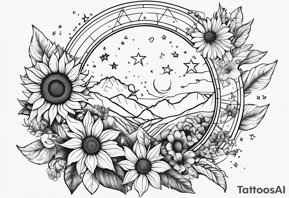 I’m a Capricorn I love sunflowers, stars and set sunsets I also think a Cassiopeia consultation  is tired to me name starts with a W I have 3 kids 1 boy and 2 girls for my  fore arm tattoo idea