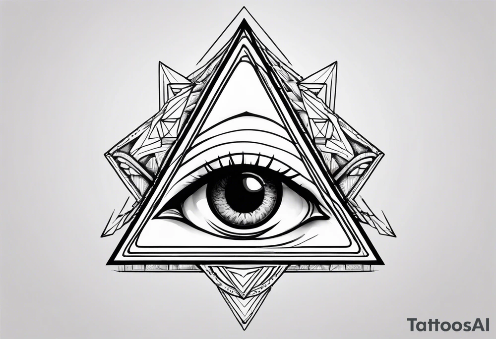 triangle tattoo with eye inside tattoo idea