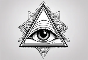 triangle tattoo with eye inside tattoo idea