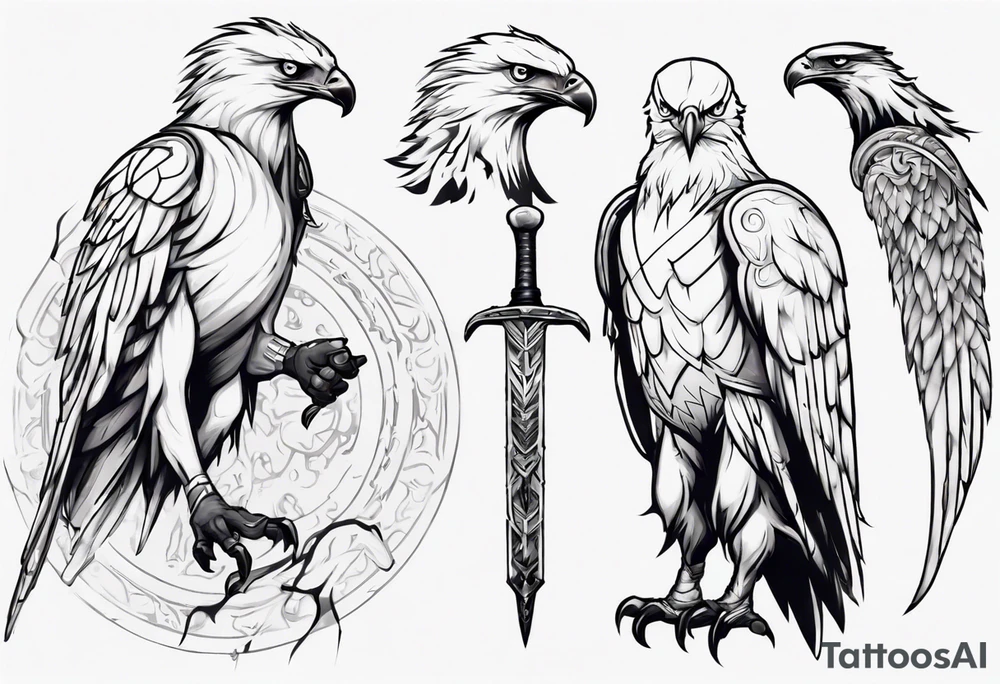A white hawk as a warrior tattoo idea