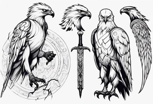 A white hawk as a warrior tattoo idea