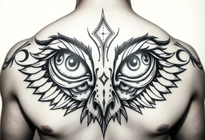 Eyes big and small on my chest for a man terrorizing with his eyes tattoo idea