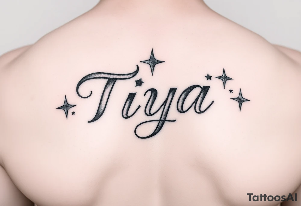 ”Tiya” with stars tattoo idea