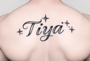 ”Tiya” with stars tattoo idea