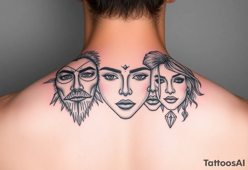 Winter face, Spring face, Fall face Summer faces tattoo idea
