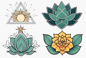 fine line with sun, stars, floral, dots, three succulents
. Sternum tattoo tattoo idea