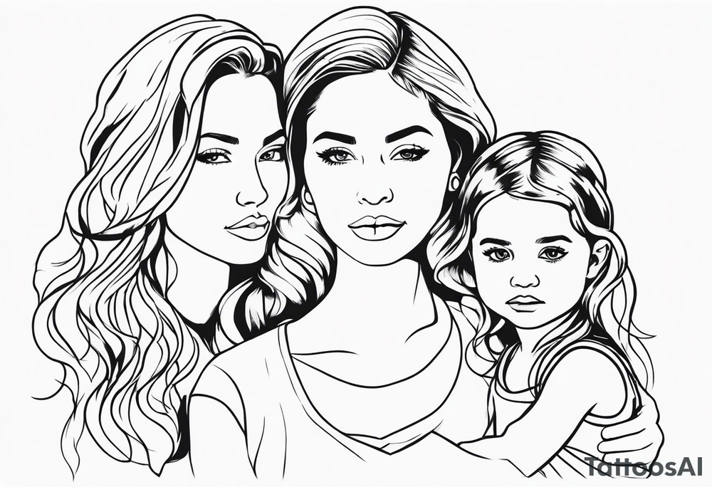mother and daughters tattoo idea