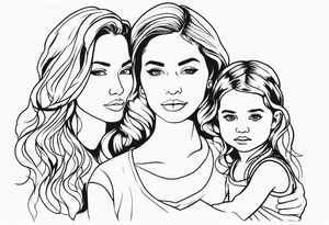 mother and daughters tattoo idea