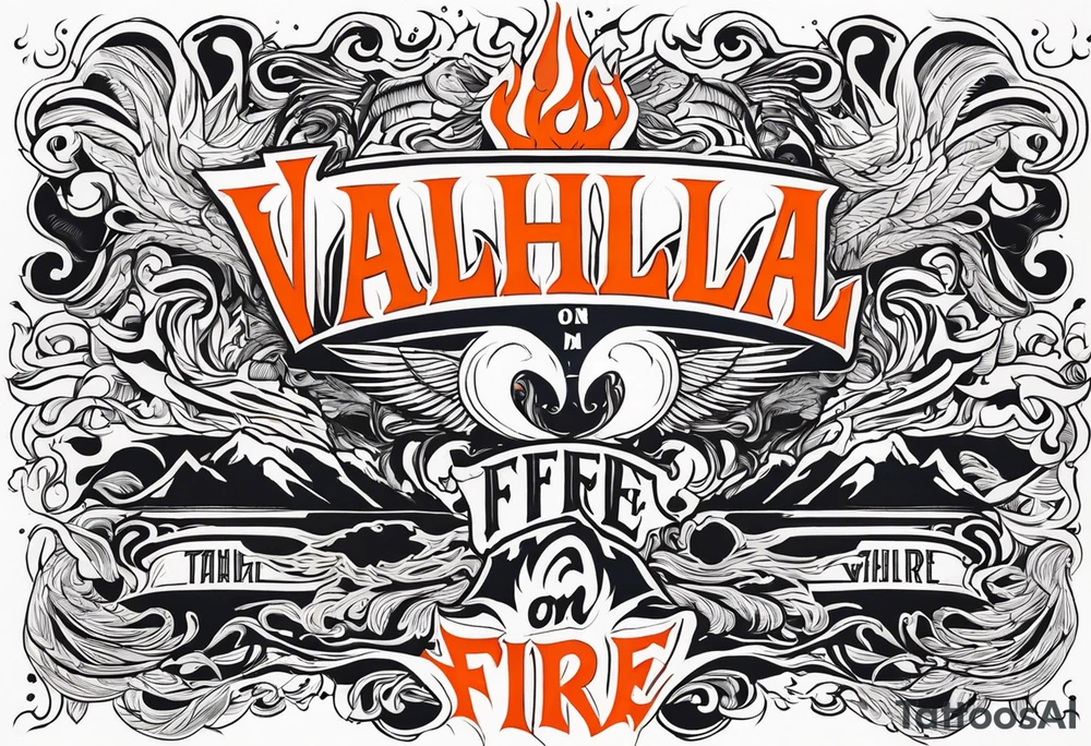 Valhalla on  fire tattoo idea