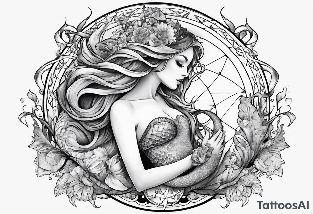 Zodiac Mermaid tattoo idea