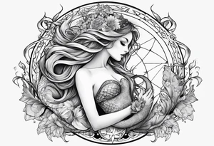 Zodiac Mermaid tattoo idea