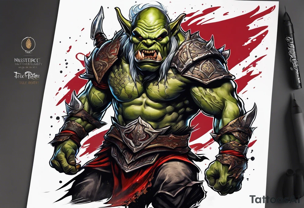 leaping orc tattoo idea