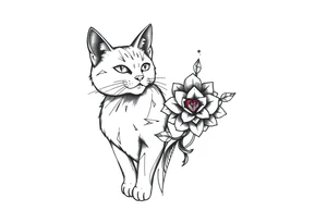 Pata de gato e coração tattoo idea