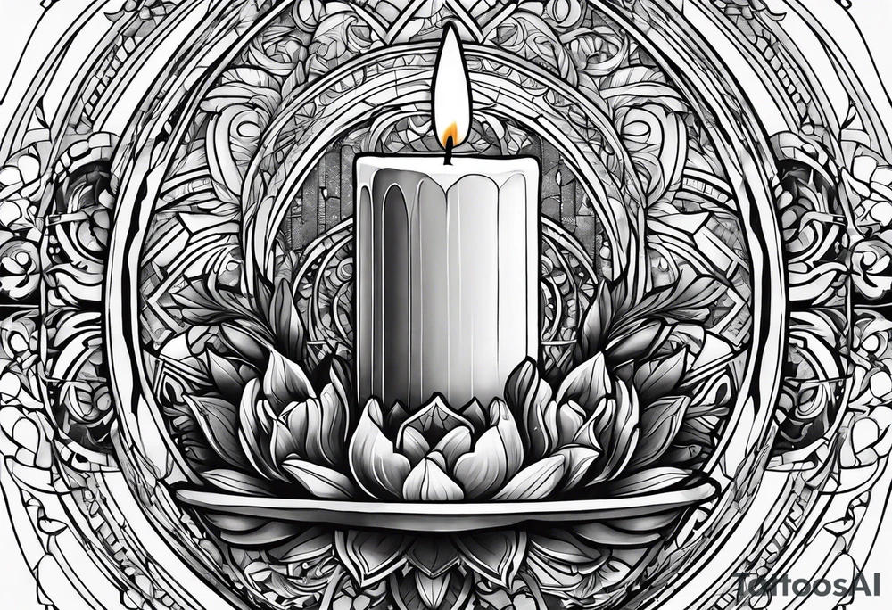 Candle alone in the darkness, a glimmer of hope. tattoo idea