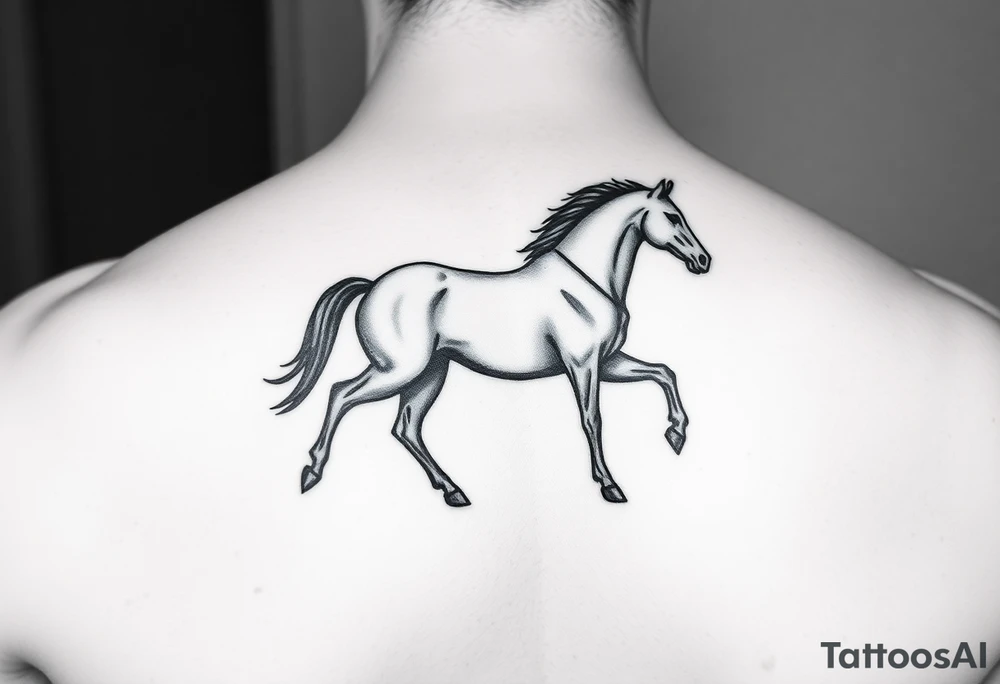 horse silhouette tattoo idea