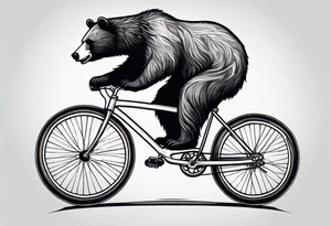 bear riding a bicycle tattoo idea