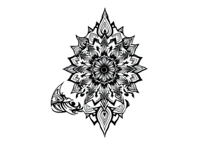 shaman style mytical mandala tattoo idea