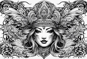 Fire covered face tattoo idea