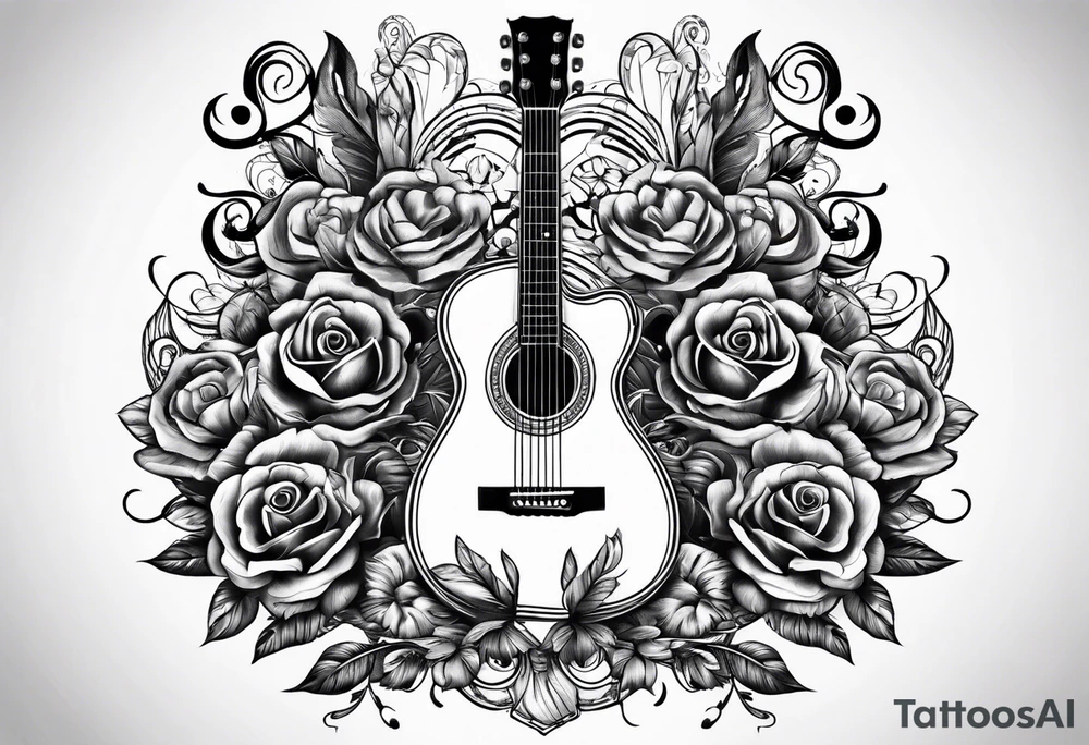 Music with guitar and vocals tattoo idea