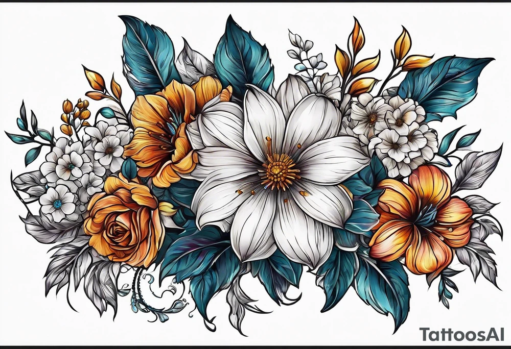 Flowers, lace tattoo idea