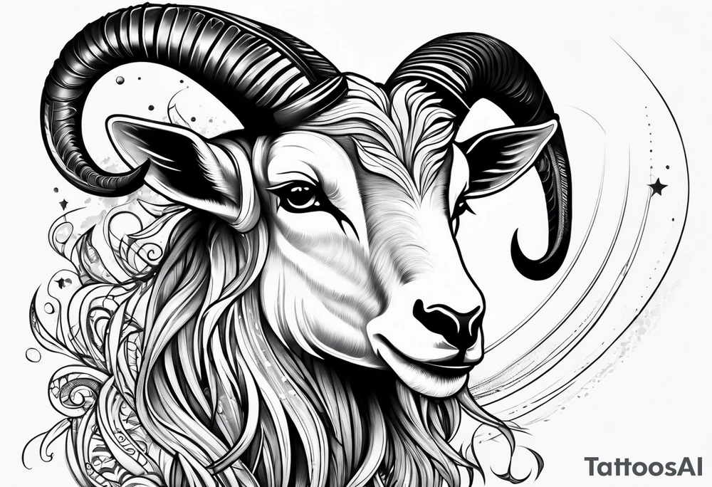Aquarius goat tattoo idea