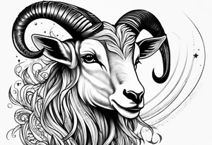 Aquarius goat tattoo idea