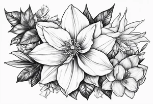 Narcissus, Poinsettia, Holly, Gladiolus, Poppy tattoo idea