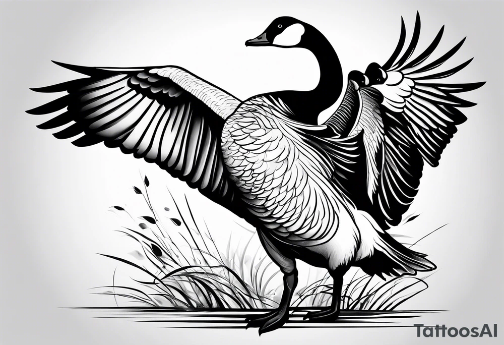 angry canadian goose tattoo idea