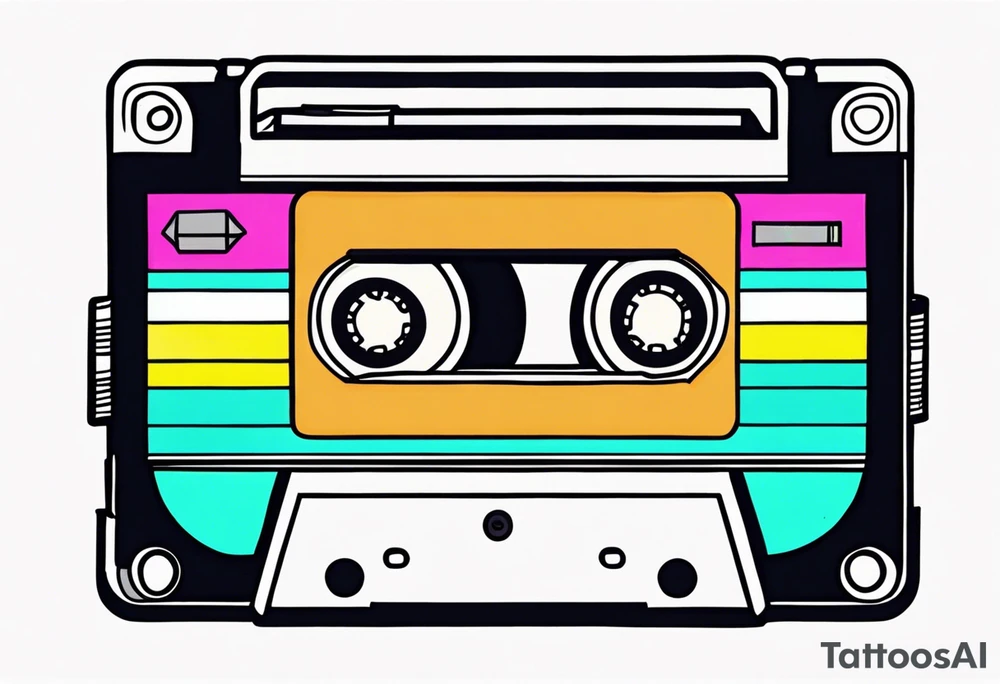 cassette 80s cartoon tattoo idea