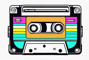 cassette 80s cartoon tattoo idea