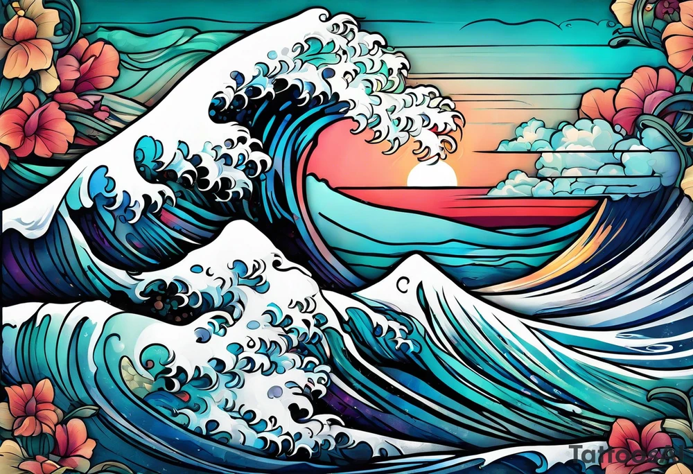 wave tattoo idea