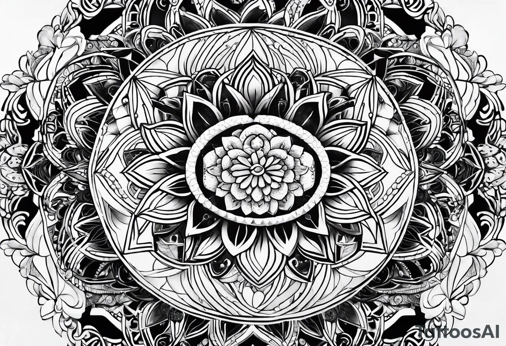 flower of life armor mandala tattoo idea