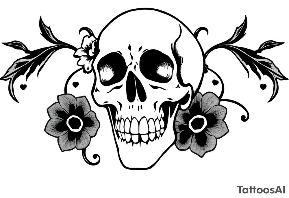 Beauty, Gothic, skull tattoo idea