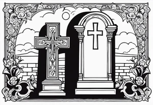 Tombstone tattoo design but no cross tattoo idea