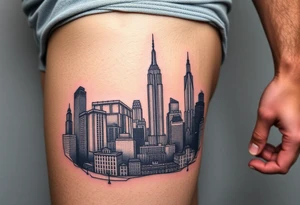 toxic new york city landscape tattoo idea