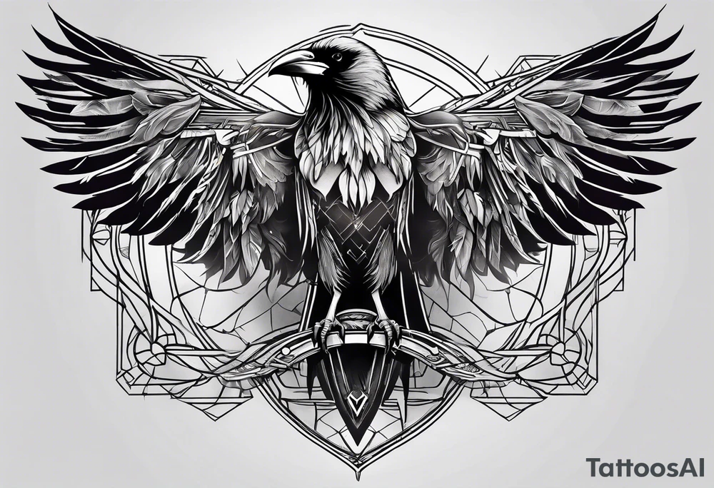 Raven skeleton tattoo idea