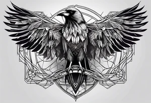 Raven skeleton tattoo idea
