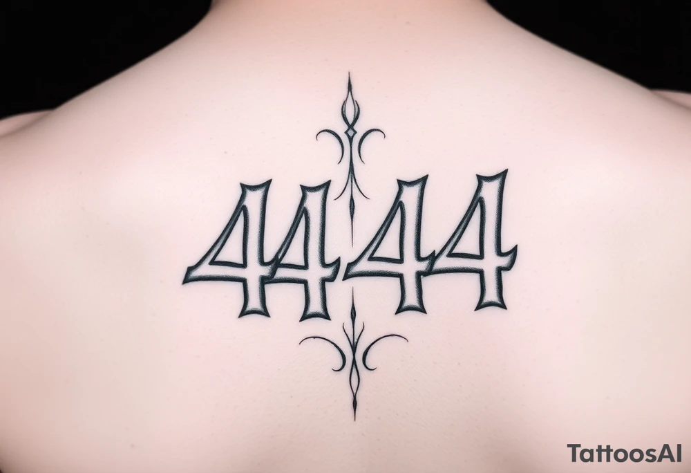 444 number for couples tattoo idea