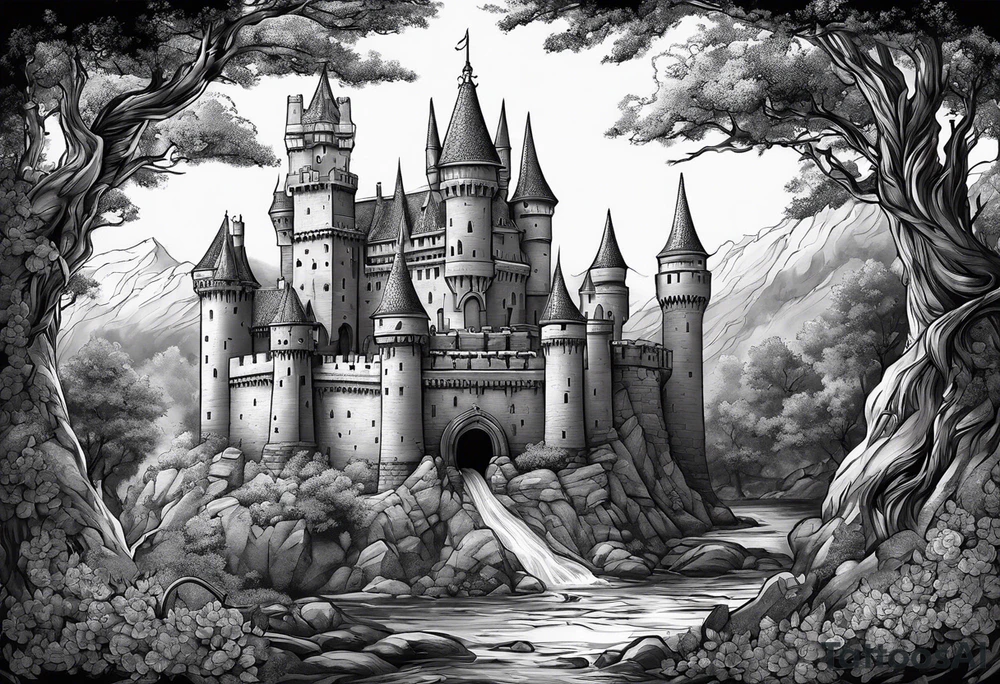 Castles, mid evil, war, weapons, warriors tattoo idea