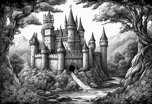 Castles, mid evil, war, weapons, warriors tattoo idea