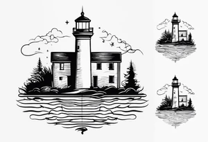 Leuchtturm Stacheldraht tattoo idea