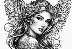Angel tattoo sleeve tattoo idea