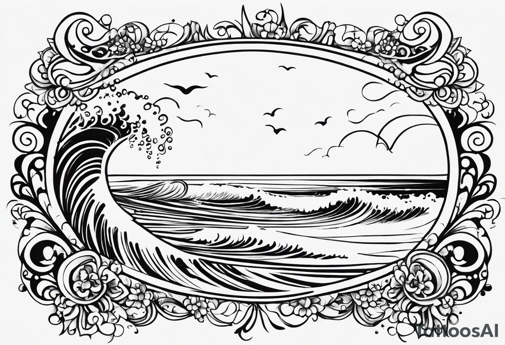 my sister's name Nėja and my mum's name Jūratė, I want to make a tattoo for them, do you have any ideas, I want to illustrate my sister as sun and my mum as ocean (wave or sea). My sister is very happy and always sunshine, my mum is strong and loves ocean tattoo idea