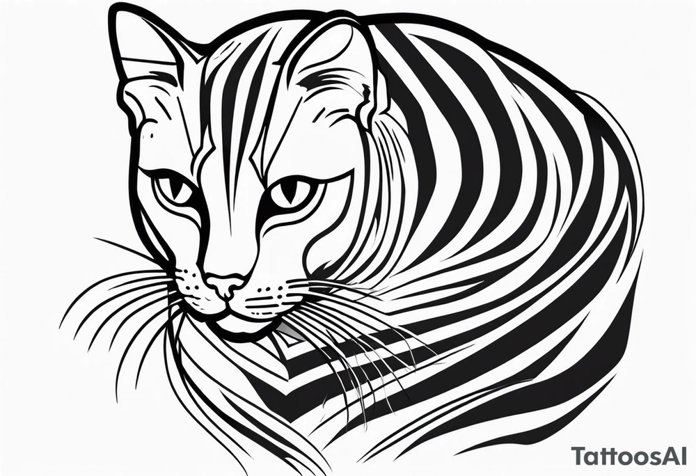 Striped cat tattoo idea