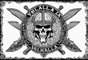 valhalla sword viking shipon fire tattoo idea