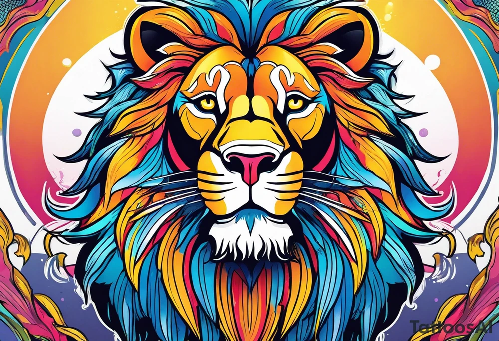 powerful majestic lion, close-up tattoo idea